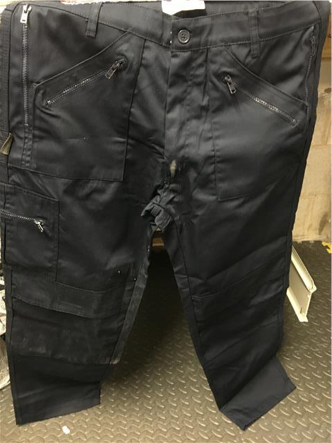 Work Trousers 38" Waist Navy Pockets fasten with zips