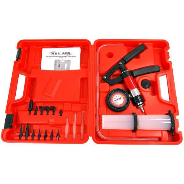 Vacuum Pressure Pump Brake Bleeding Kit 21pc By Neilsen CT3258