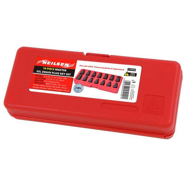 Master Oil Drain Plug Key Set 14pc Neilsen CT4020