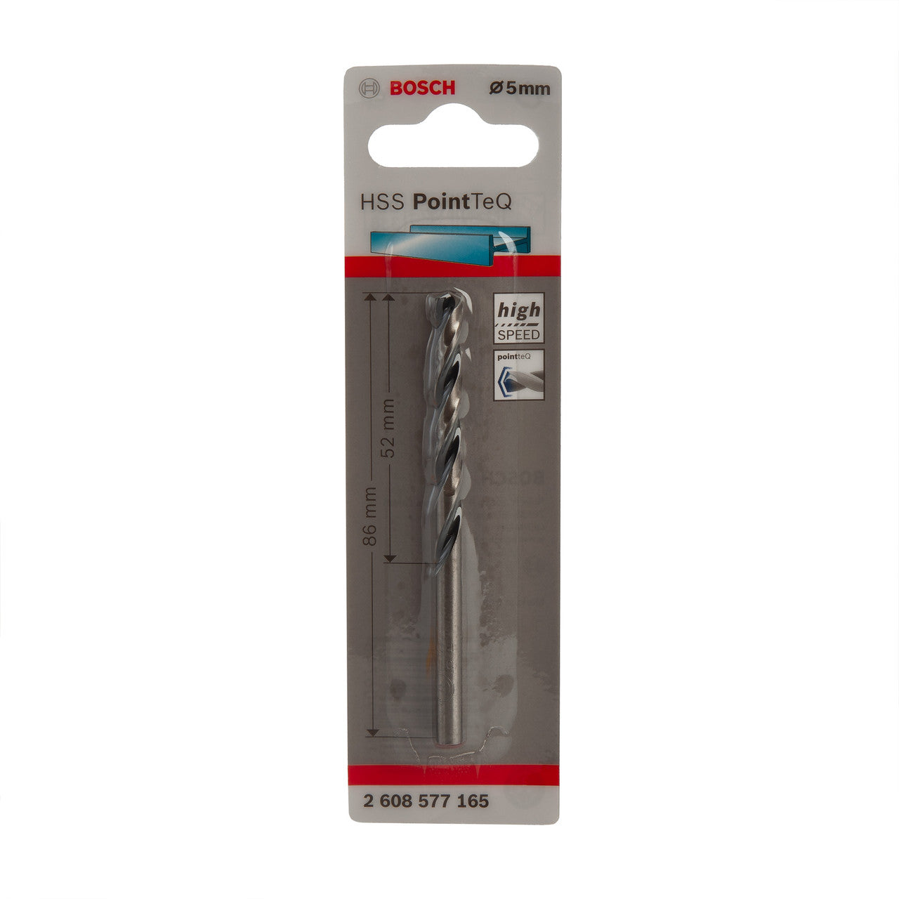 Bosch HSS PointTeQ Twist Metal Drill Bit 5mm Self Centring Tip 2608577165