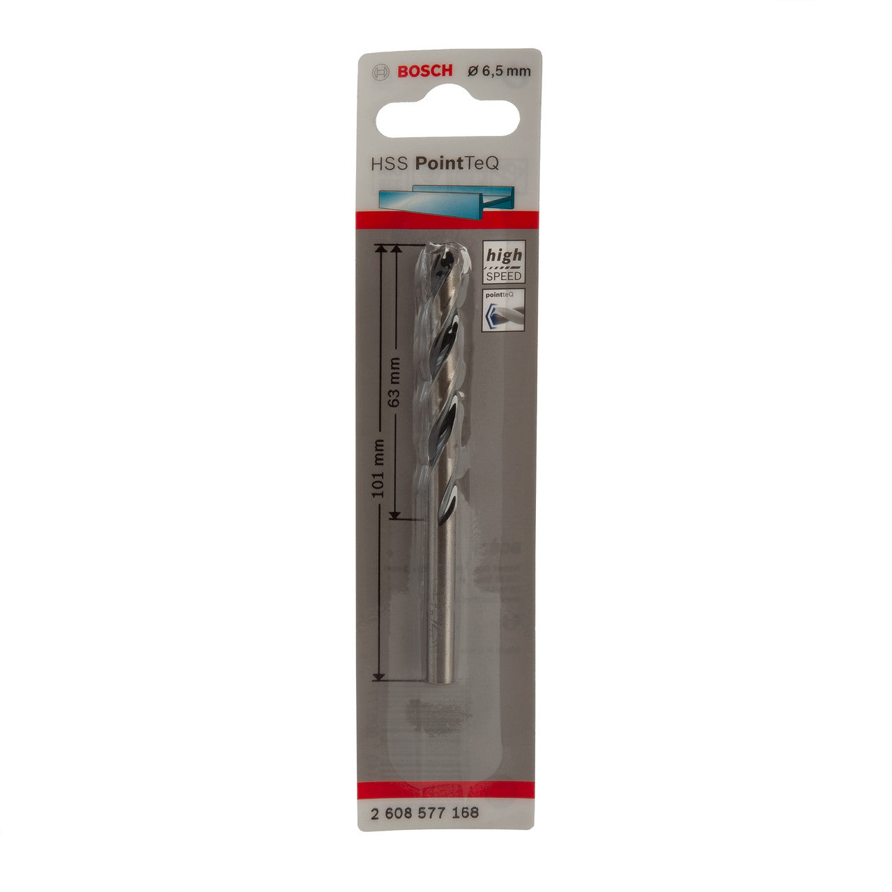 Bosch HSS PointTeQ Twist Metal Drill Bit 6.5mm Self Centring Tip 2608577168