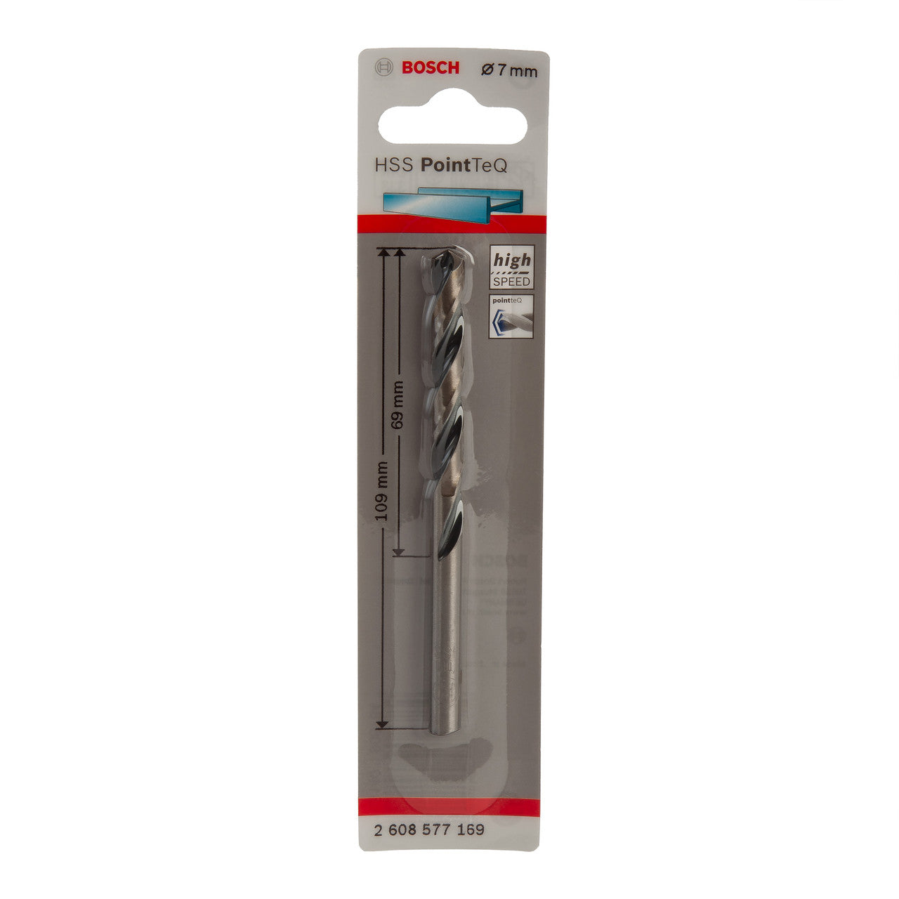 Bosch HSS PointTeQ Twist Metal Drill Bit 7mm Self Centring Tip 2608577169
