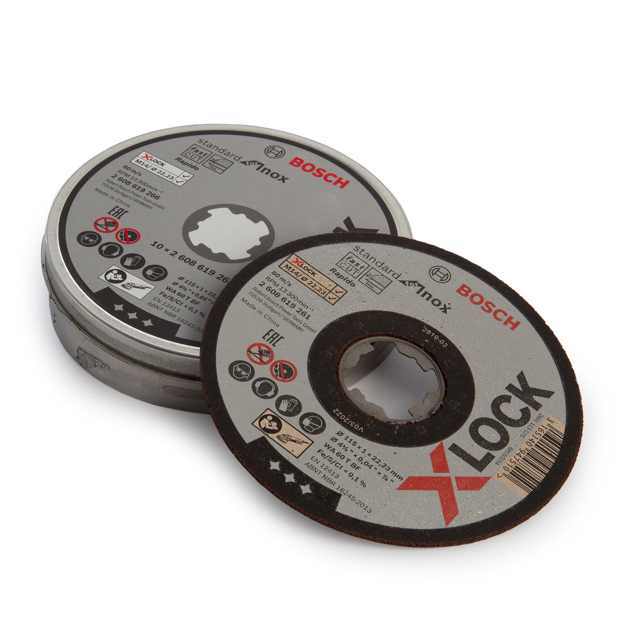Bosch X-LOCK Inox Quick Change Cutting Discs 115mm x 1mm 10 Pack 2608619266