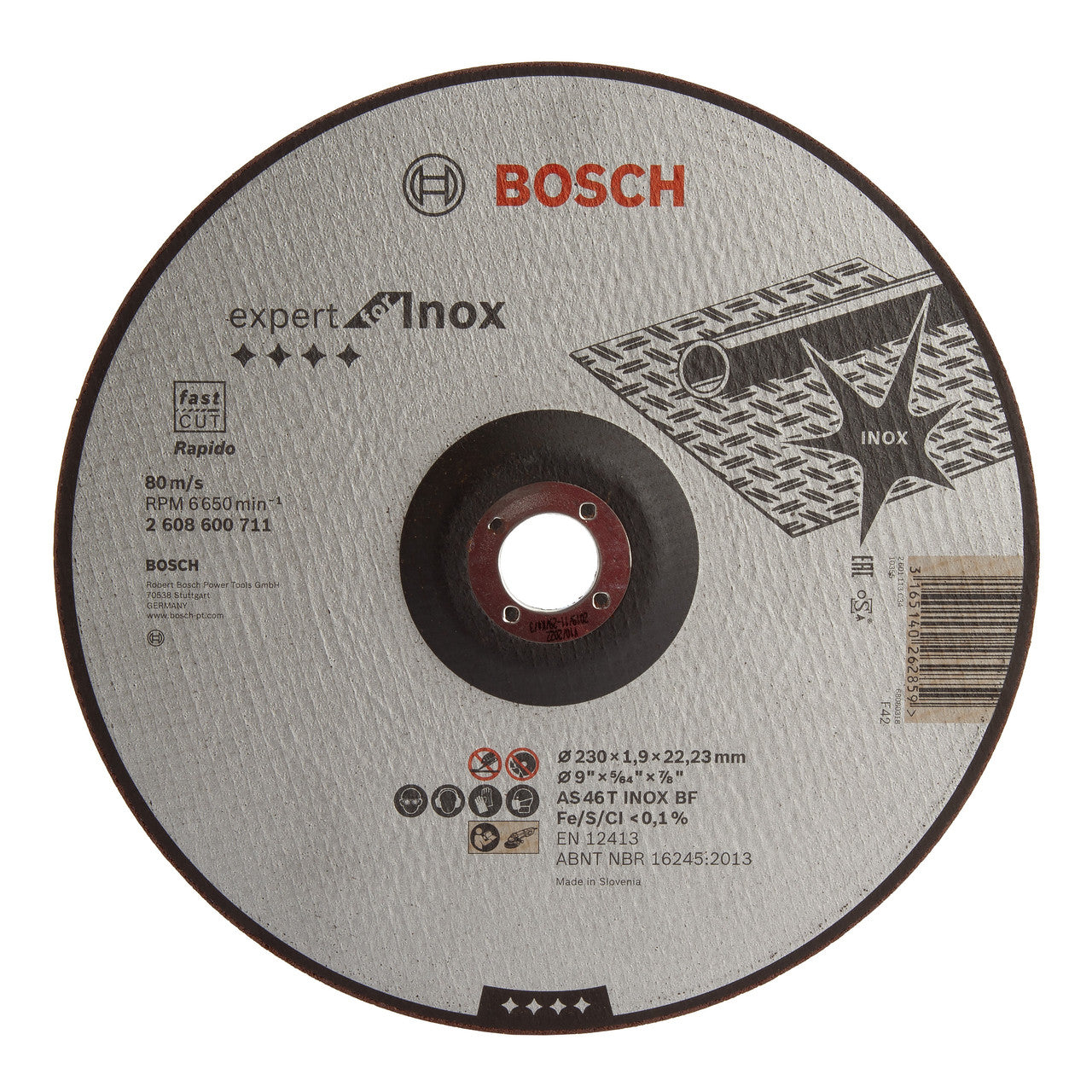 Bosch 2608600711 EXPERT for Inox Rapido Cutting Disc 230 × 1.9mm
