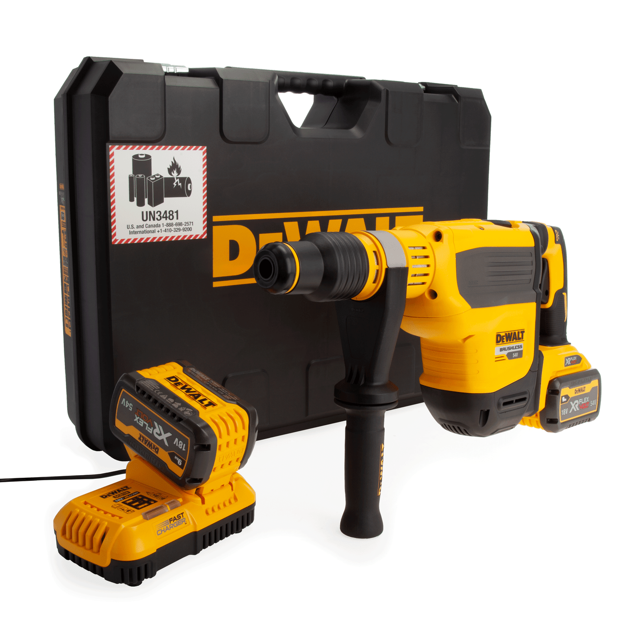Dewalt 54V XR FlexVolt Brushless SDS Max Hammer 2 x 9.0Ah Batteries DCH614X2