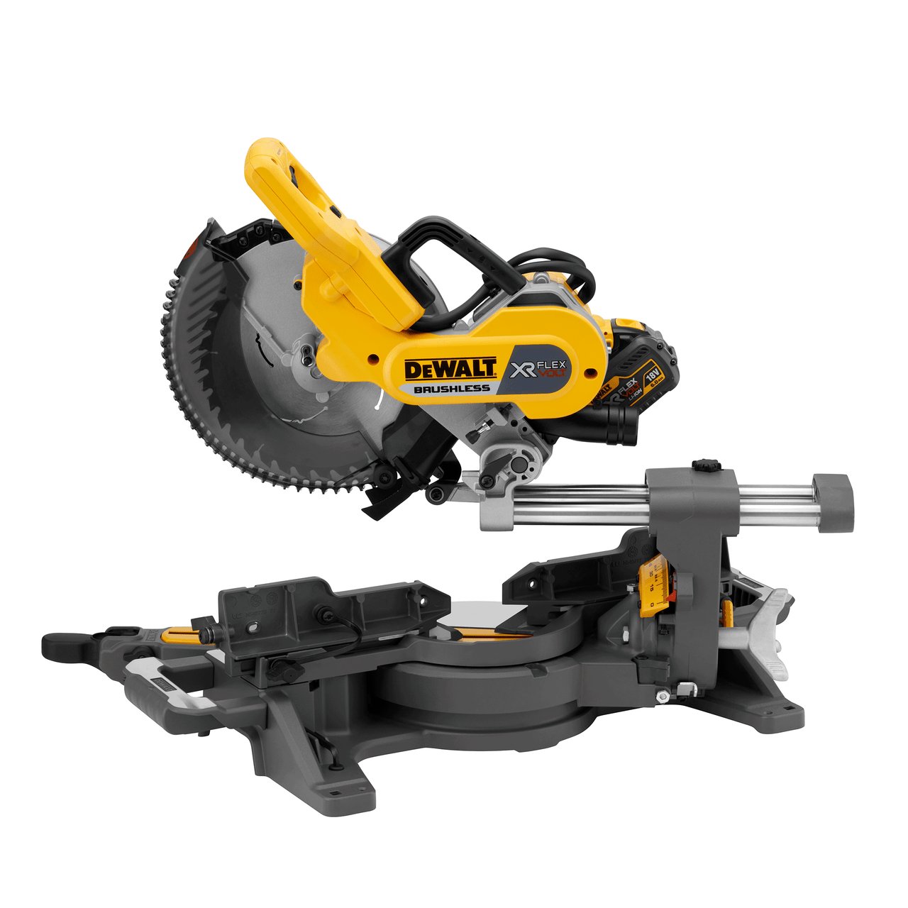 Dewalt 54V XR FlexVolt 250mm Sliding Mitre Saw 2 x 6.0Ah Batteries DCS727T2
