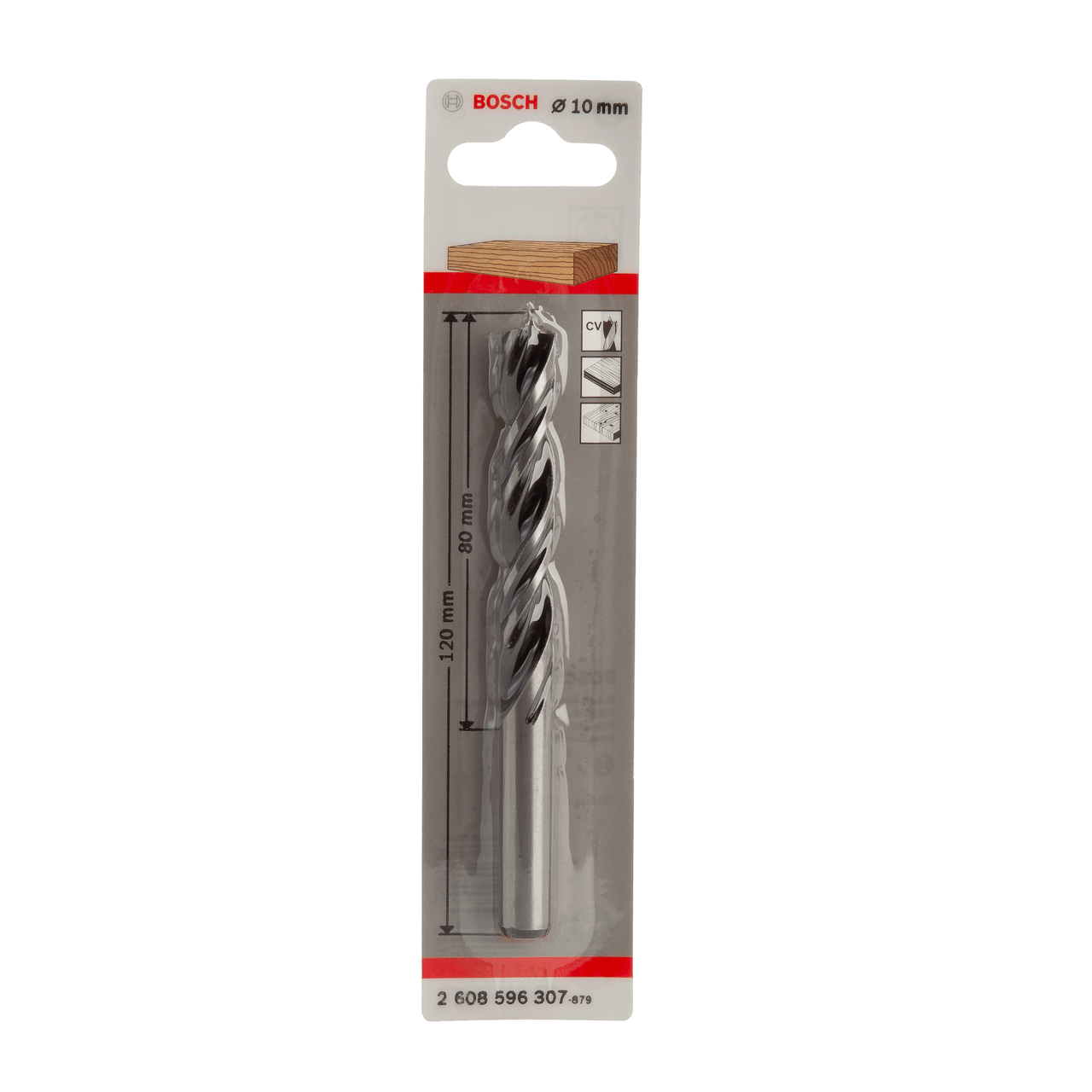 Bosch Brad Point Wood Drill Bit 10 x 120mm Centring Tip Two Flutes 2608596307