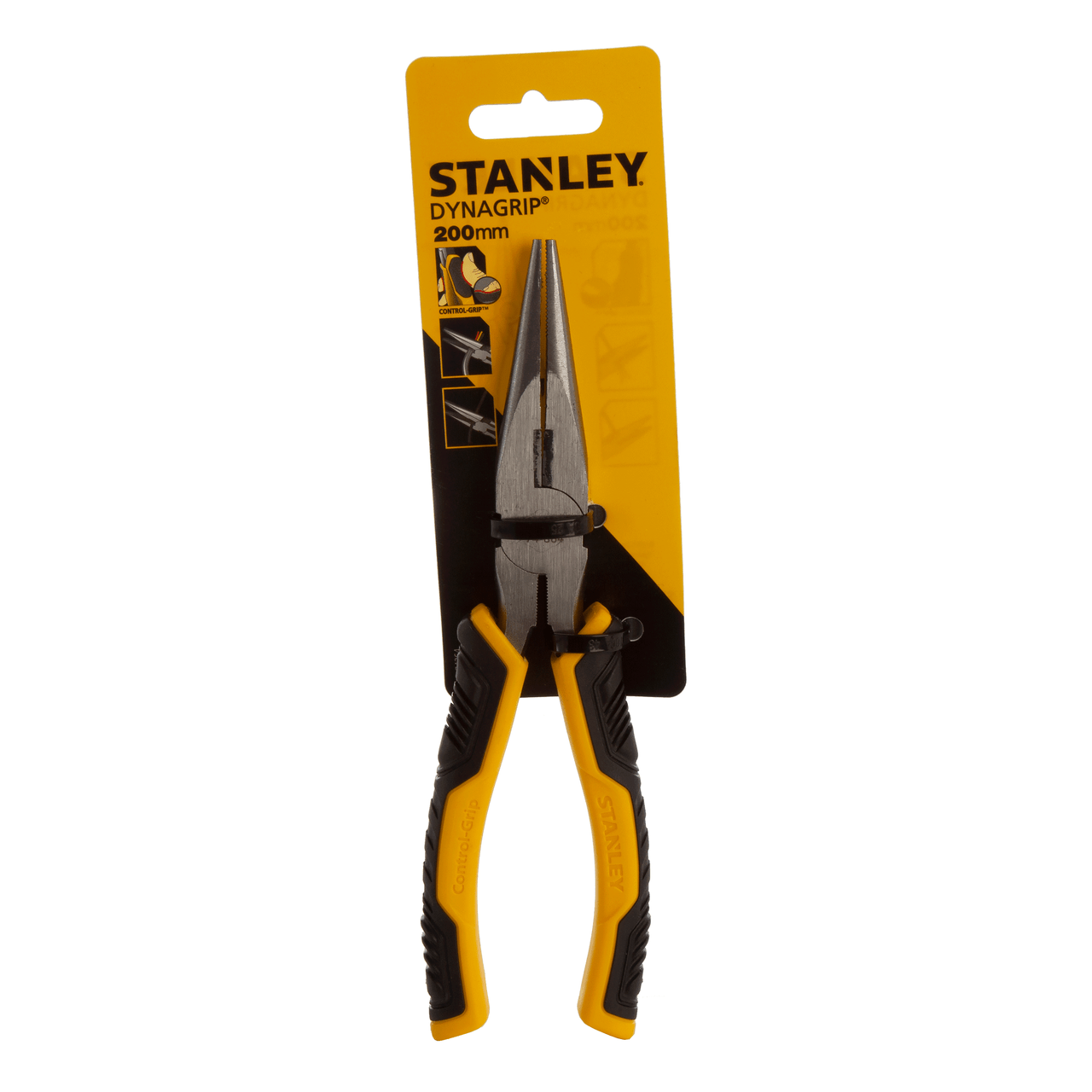 Stanley Control Grip Long Nose Pliers 200mm With Side cutter STHT0-74364