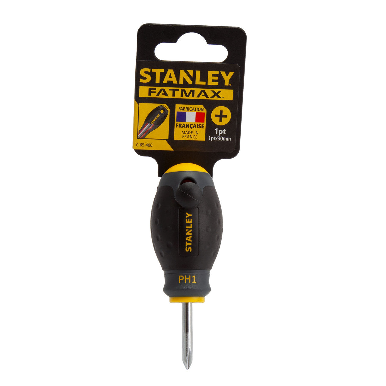 Stanley FatMax Stubby Phillips Screwdriver PH1 x 30mm Soft Grip Handle 0-65-406