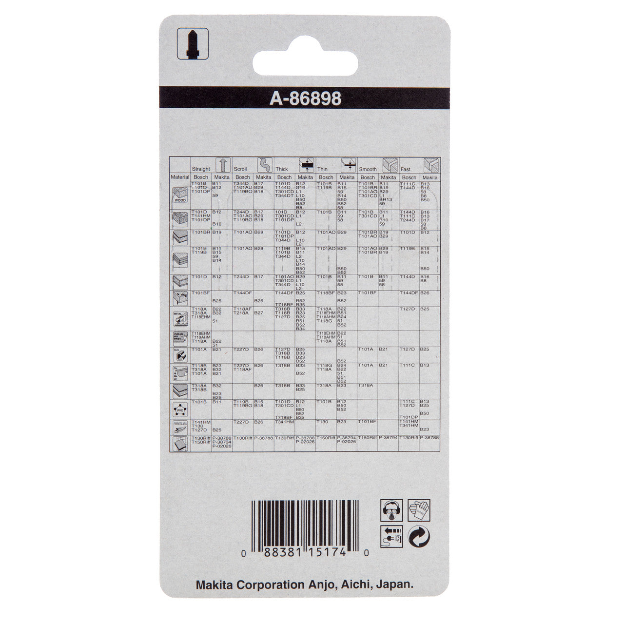 Makita Jigsaw Blades for Wood PVC & Metal 5 Piece Joinery & Sheet Metal A-86898