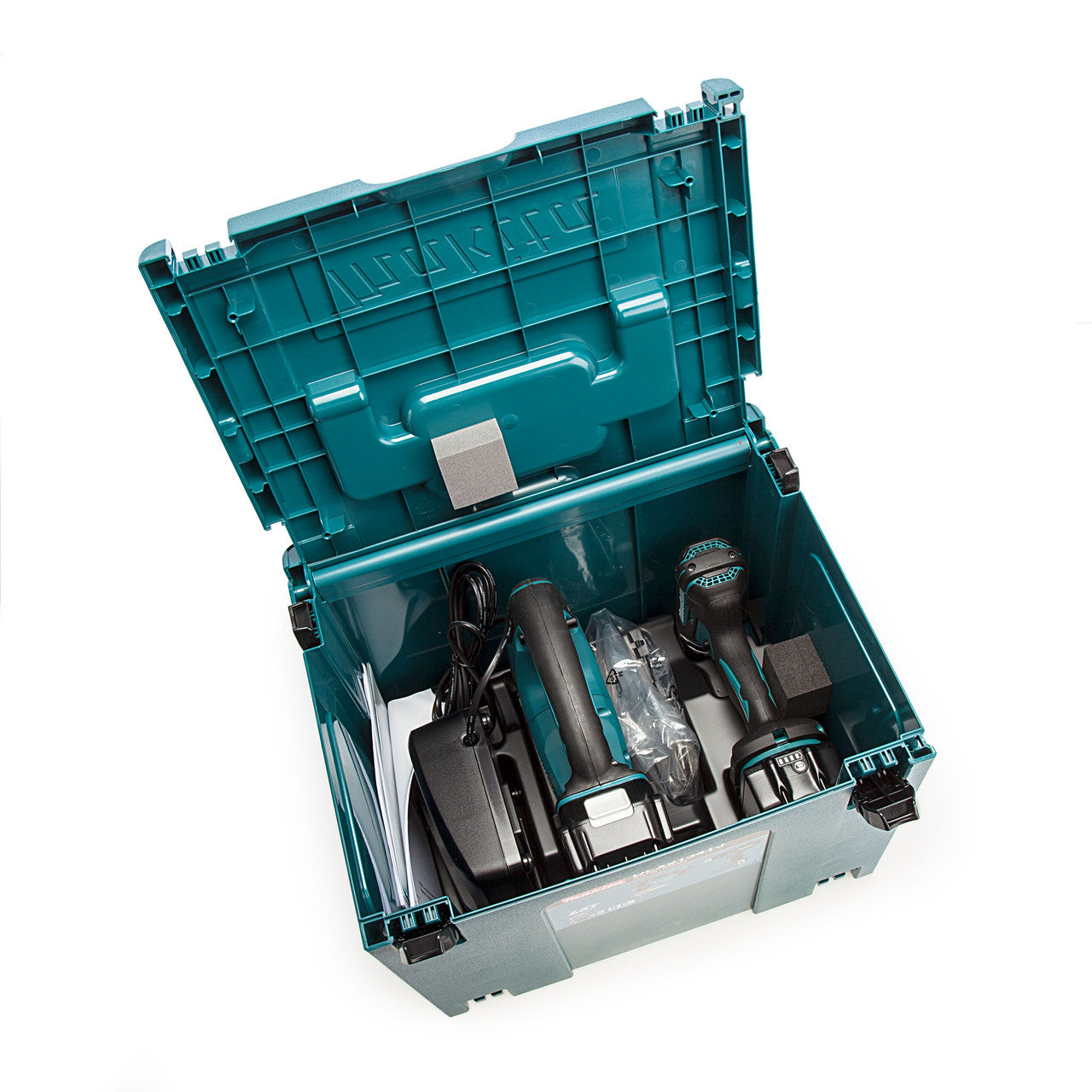 Makita 18V Combi Drill & Jigsaw Twin Pack 2 x 5.0Ah Batts MakPac Case DLX2134TJ