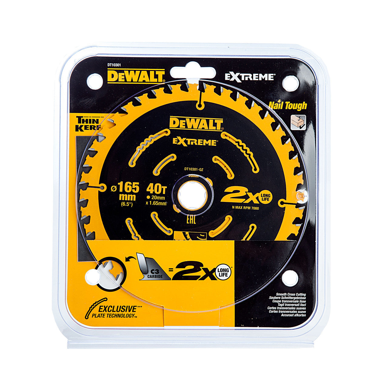 Dewalt Extreme Framing Wood Cutting Circular Saw Blade 165 x 20mm x 40T DT10301