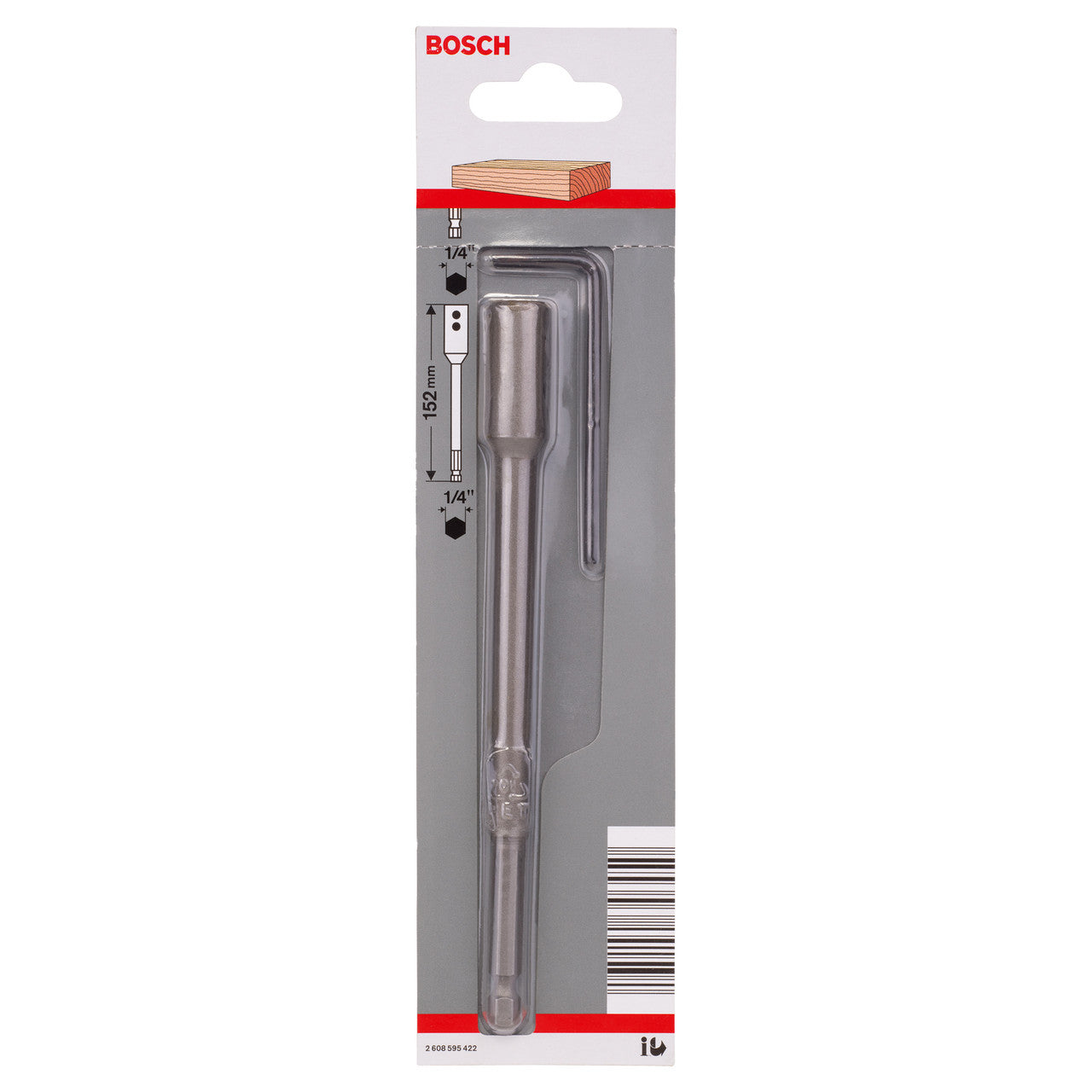 Bosch SelfCut Speed 1/4 Inch Hex Shank Drill Bit Extension 152mm 2608595422