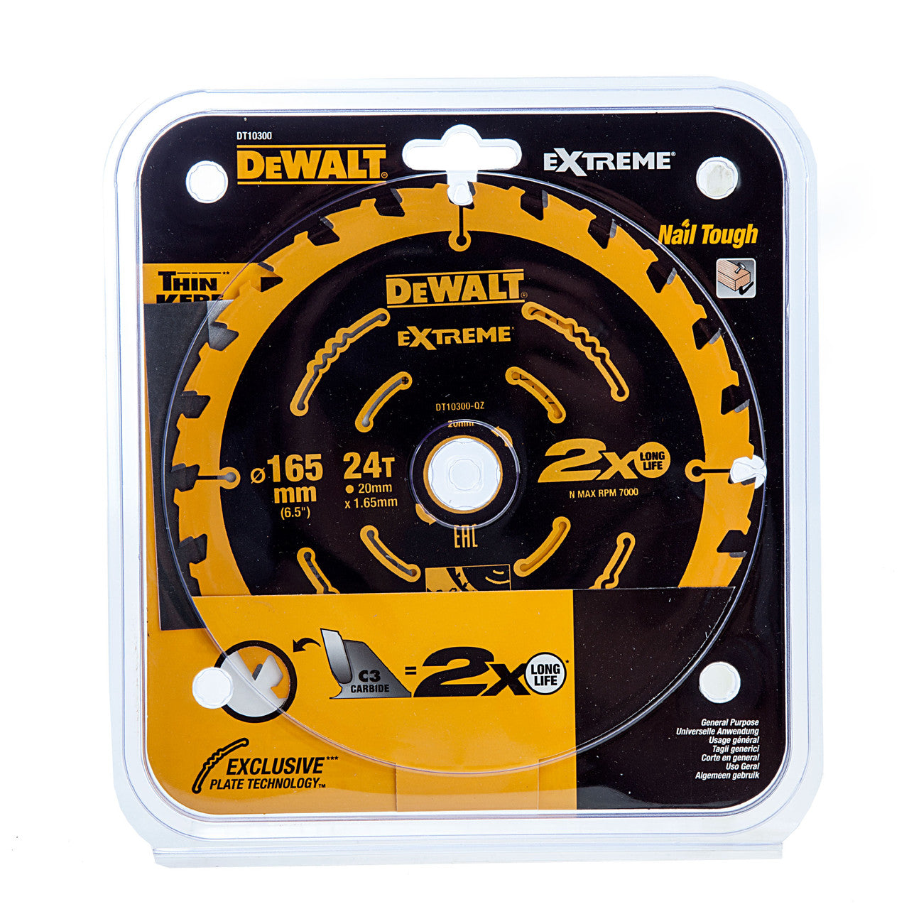Dewalt Extreme Framing Circular Saw Blade for Wood 165 x 20mm x 24T DT10300