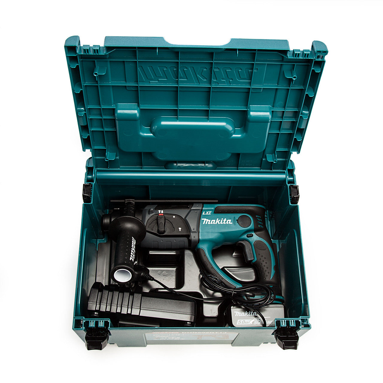 Makita 18V LXT SDS Plus Rotary Hammer Drill 1x 5.0Ah Batteries Makpac DHR202RT1J