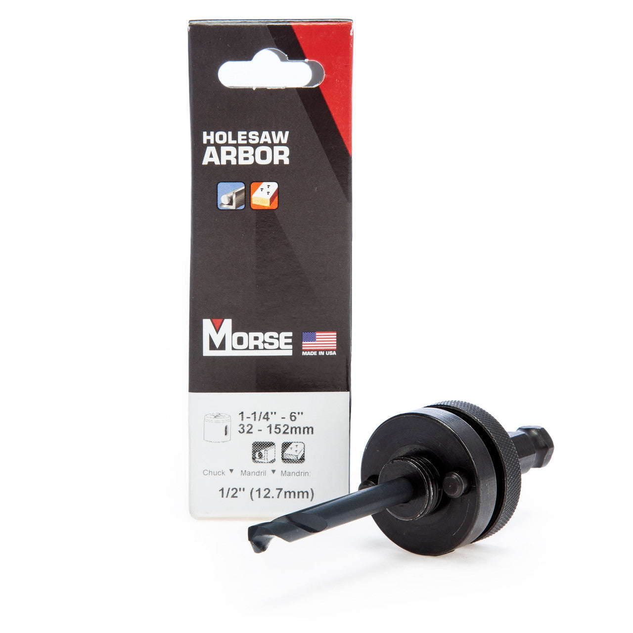 Morse 7/16in Hex Pin Arbor Range 32-152mm For Hole Saw Heavy Duty MA45PS