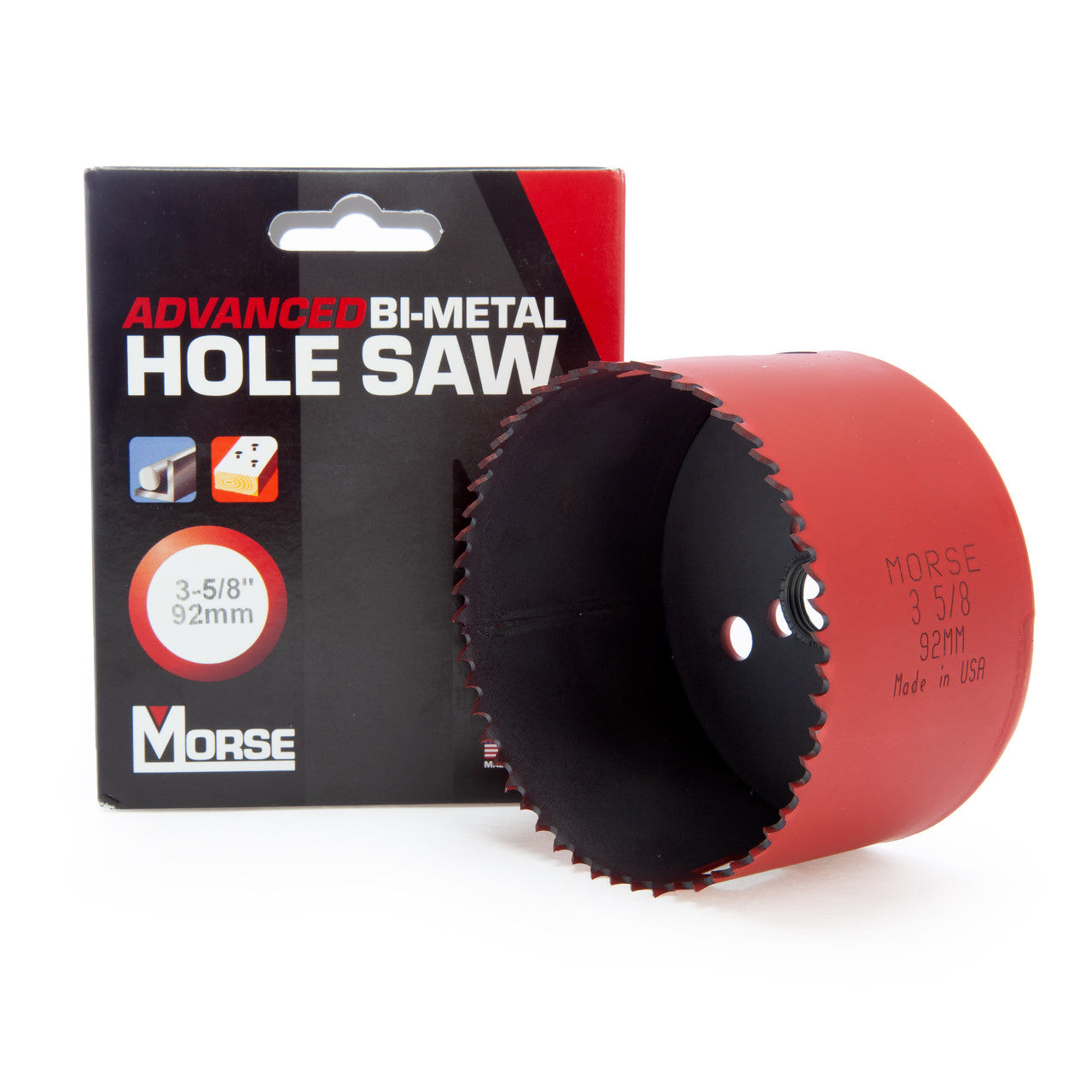 Morse Advanced Bi-Metal Hole Saw 3. 5/8in - 92mm Diameter 8% Cobalt MHS58