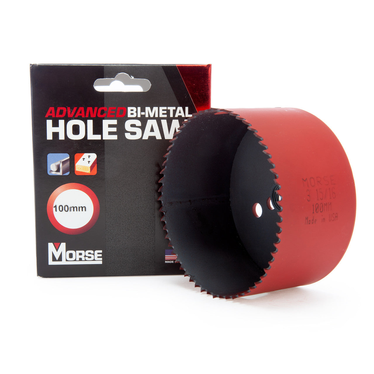 Morse Bi-Metal Hole Saw 100mm Diameter 8% Cobalt Cutting Depth 49mm MHS63