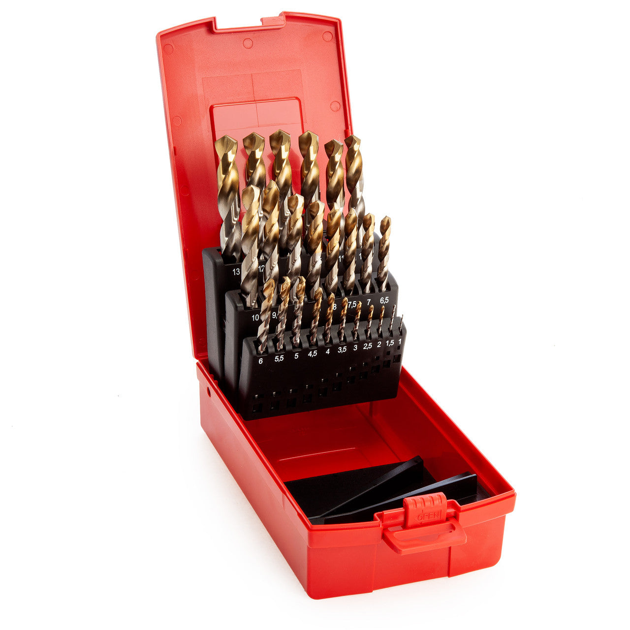 Dormer Jobber Drill Bit Set 1-13mm 25 Piece HSS TiN Coated Tip Grey Box A002