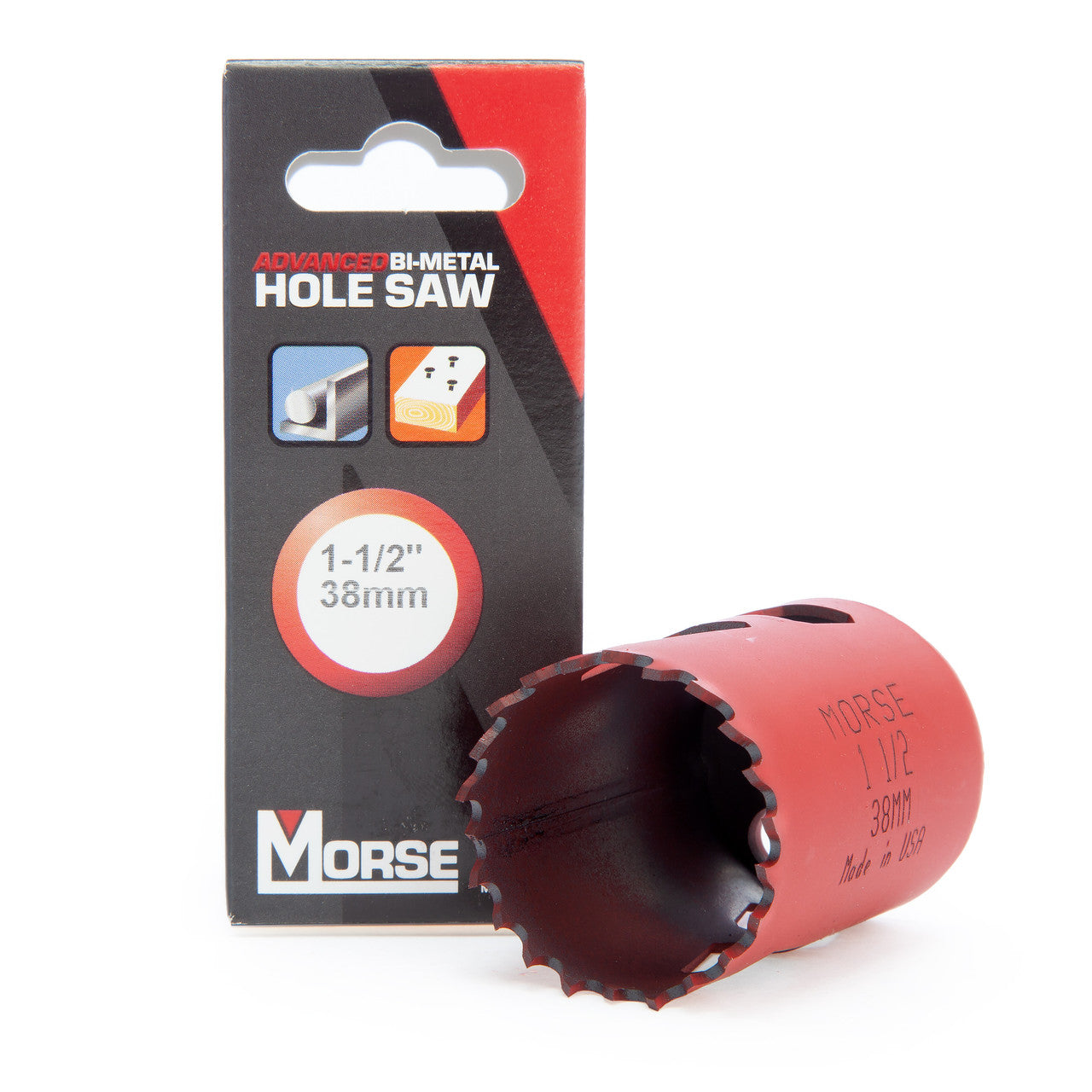 Morse Universal Bi Metal Hole Saw 38mm 8% Cobalt Cutting Depth 49.2mm MHS24