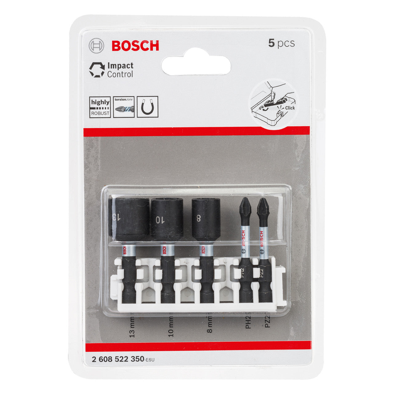 Bosch Impact Control Screwdriver and Nutdriver Set 5 Piece 2608522350