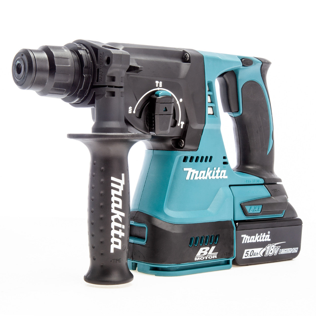 Makita 18V Brushless SDS+ Hammer Drill Dust Extraction 2 x 5.0Ah Batt DHR242RTJW