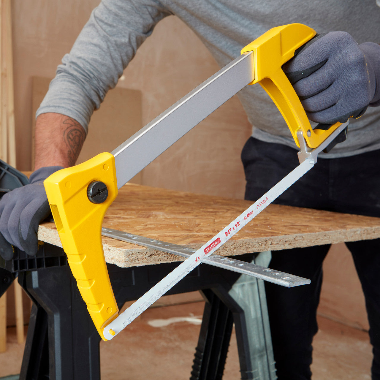 Stanley Dynagrip Heavy Duty Hacksaw 305mm 12" Cuts Straight 90 & 45 Deg 1-20-110