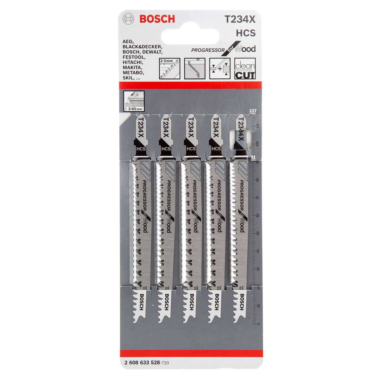 Bosch Progressor for Wood Jigsaw Blades 5 Pack T234X