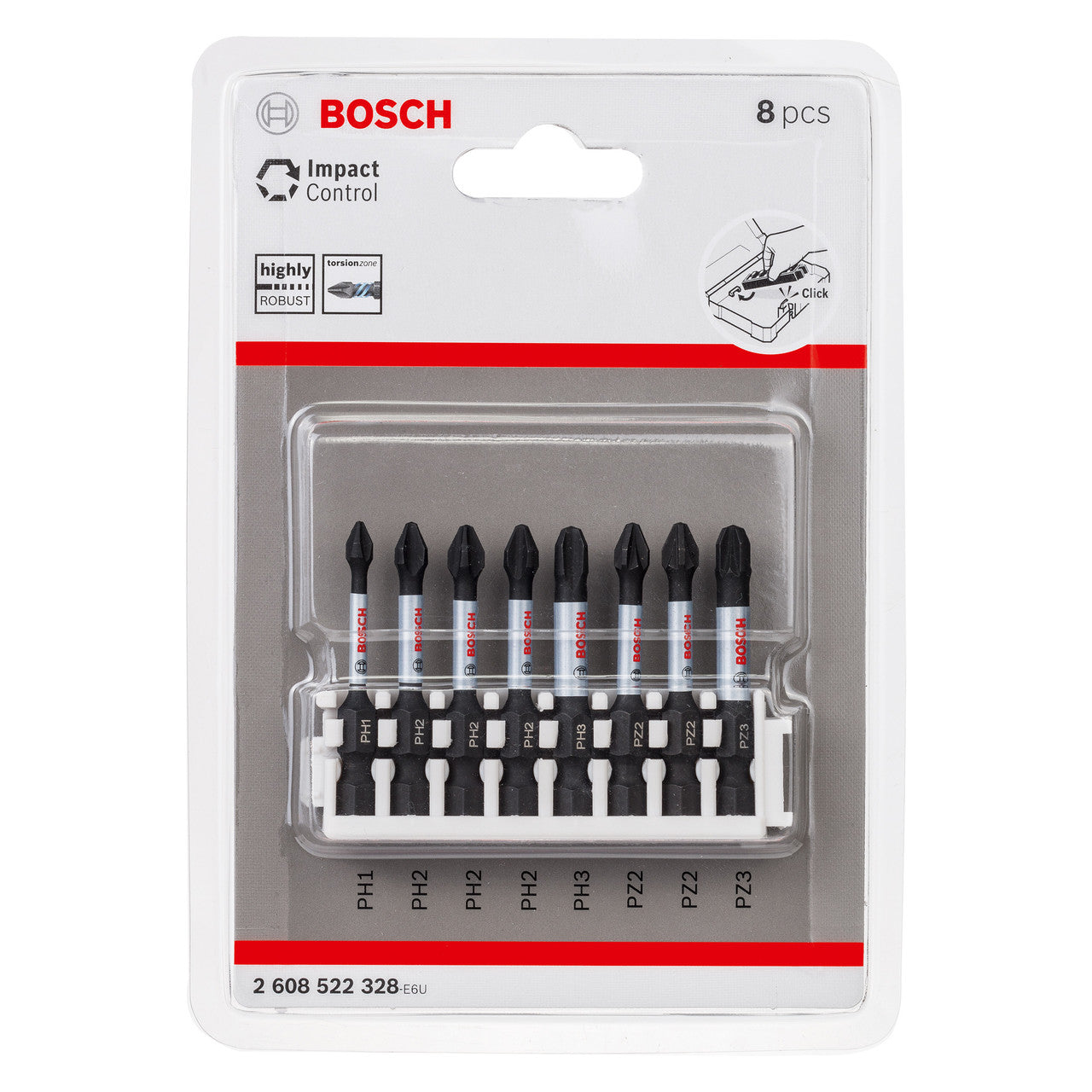 Bosch Assorted Impact Control Screwdriver Bit Set 50mm 8 Piece 2608522328