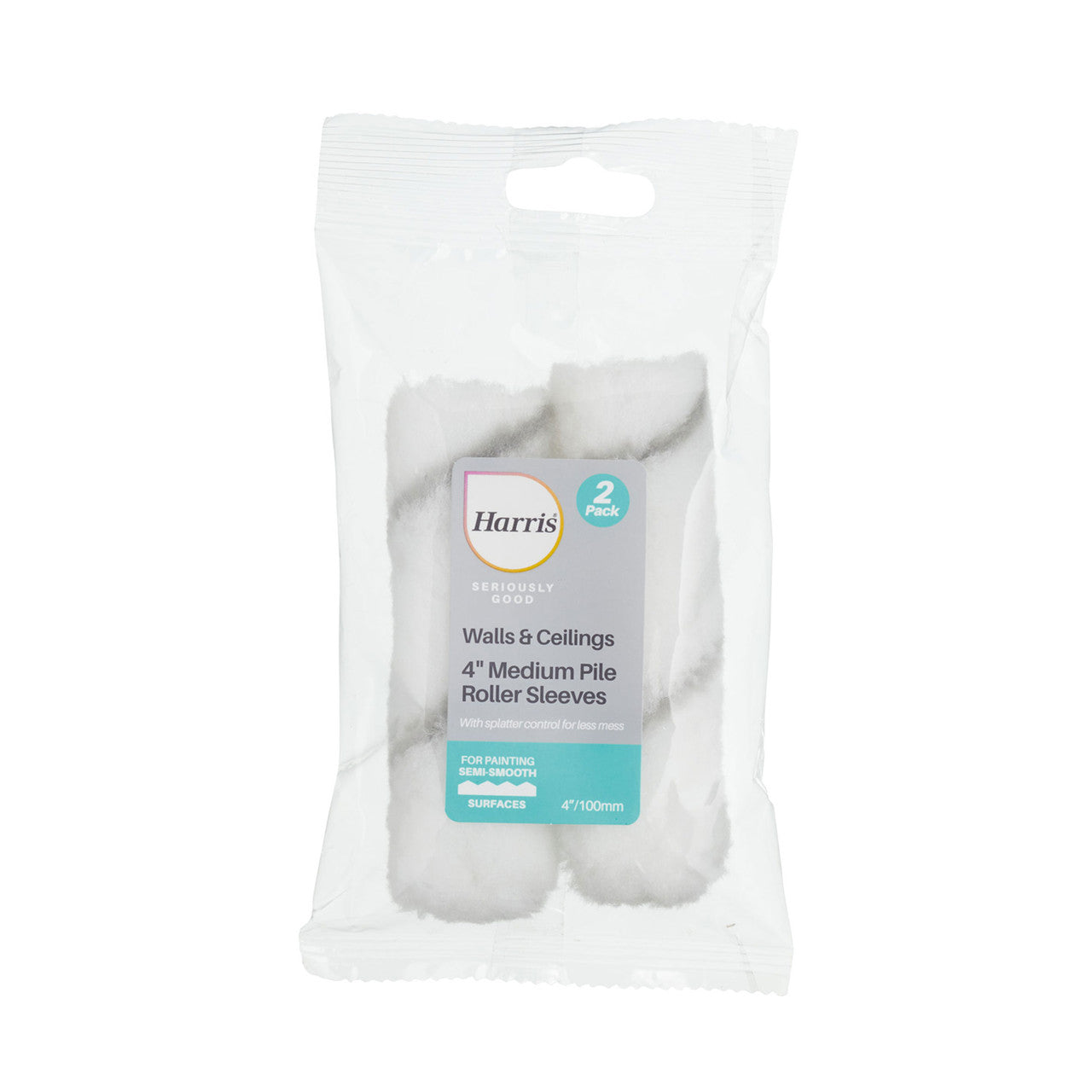 Harris Walls & Ceilings Medium Pile Mini Roller Sleeve 4" 2 Pack 102012202