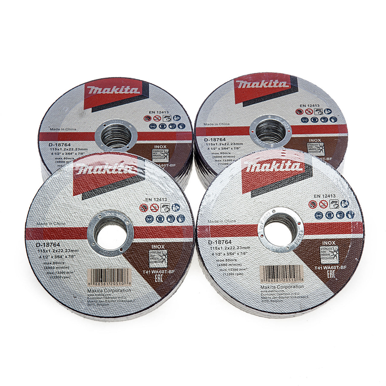 Makita Thin Cutting Disc 115mm x 1.2mm Bore Size 22.23mm Tub of 100 D-18764-100