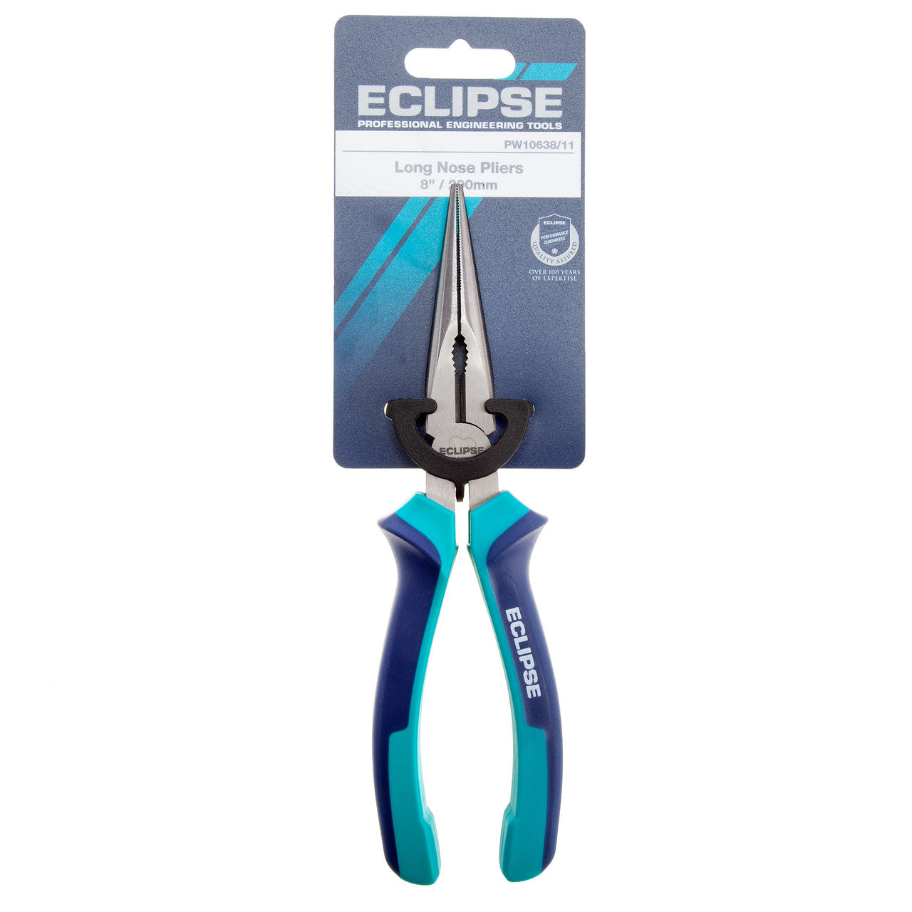 Eclipse Long Nose Pliers 8" 200mm With Side cutter Serrated jaws PW10638/11