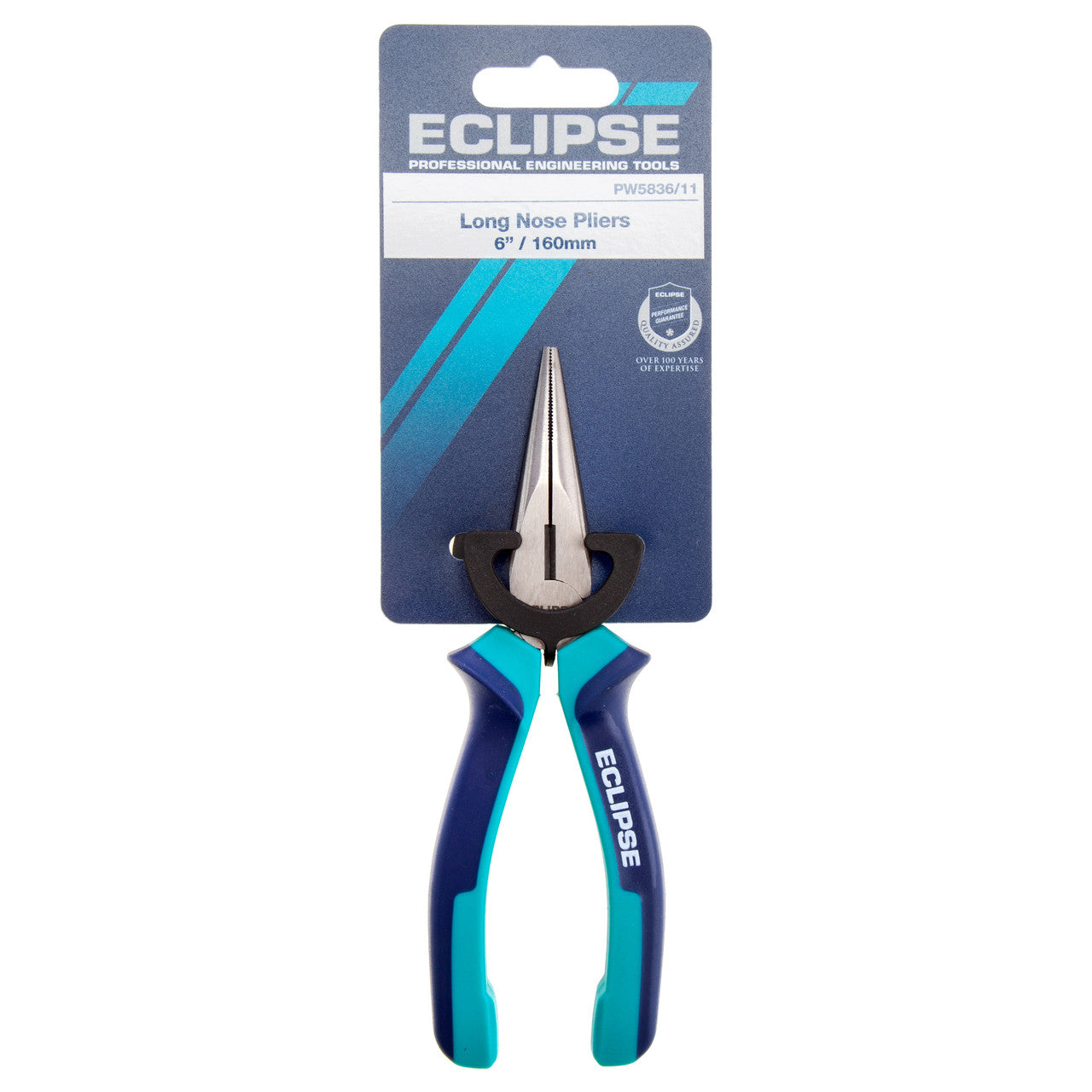 Eclipse Long Nose Pliers 6" 160mm With Side cutter Serrated jaws PW5836/11