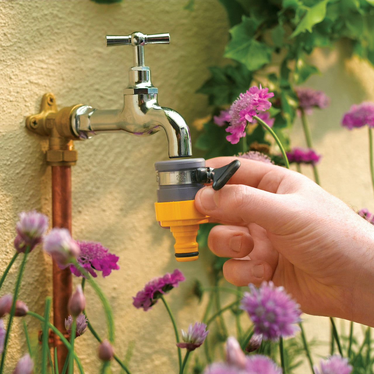Hozelock Round Mixer Tap Hose Connector 14 - 18mm Indoor Outdoor Use 2176