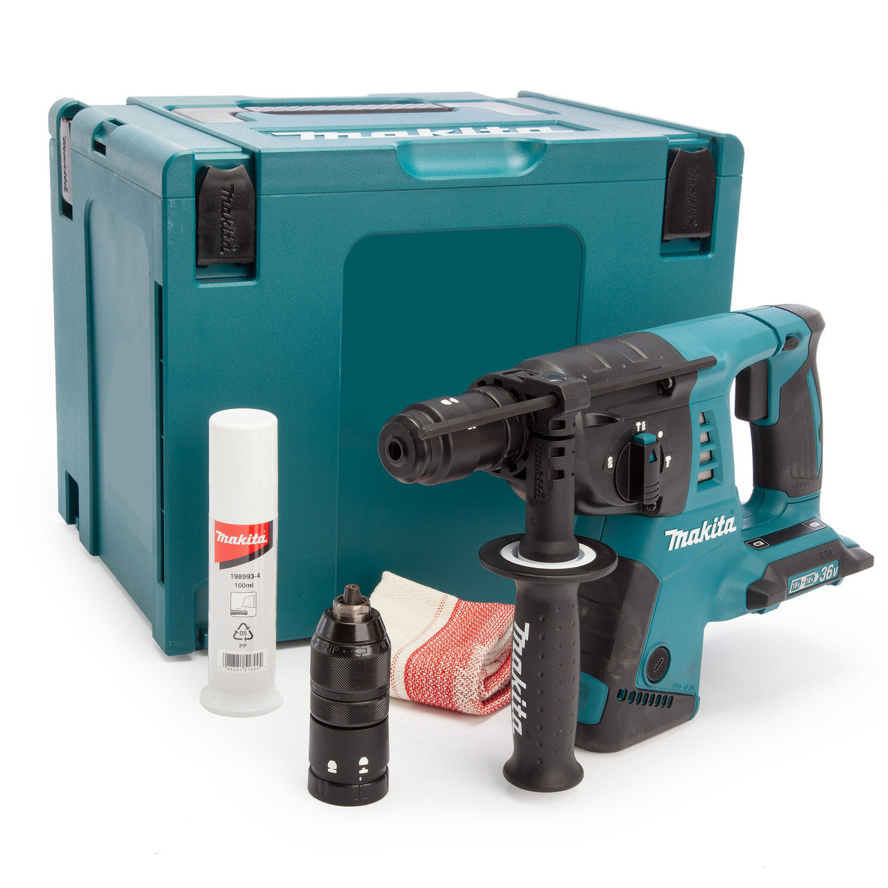 Makita 36V LXT SDS Plus Rotary Hammer Drill Body Only In MakPac Case 4 DHR264ZJ