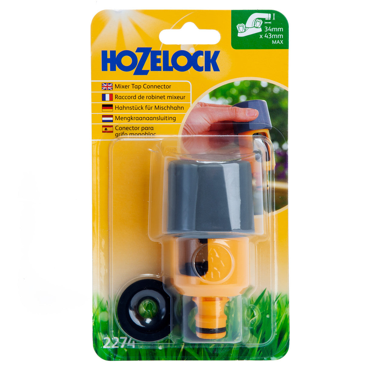 Hozelock Mixer Tap Connector 34 x 43mm Also Square And Round Taps 2274
