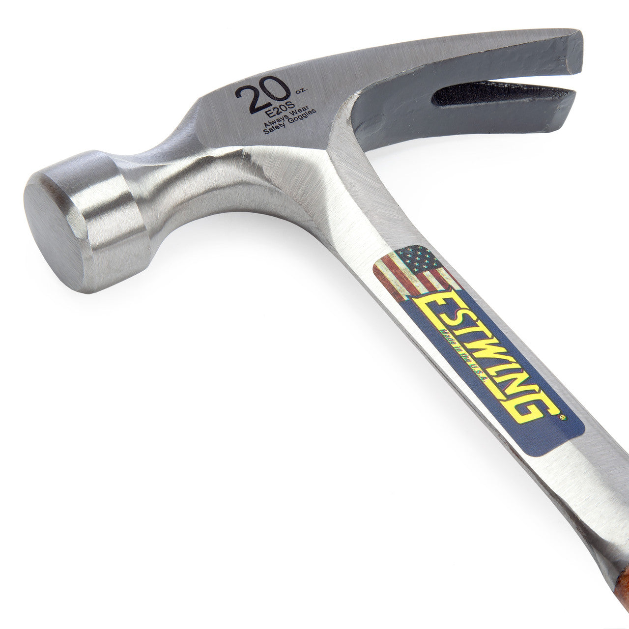 Estwing Straight Claw Hammer with Leather Grip 20oz Length 12.5" 318mm E20S