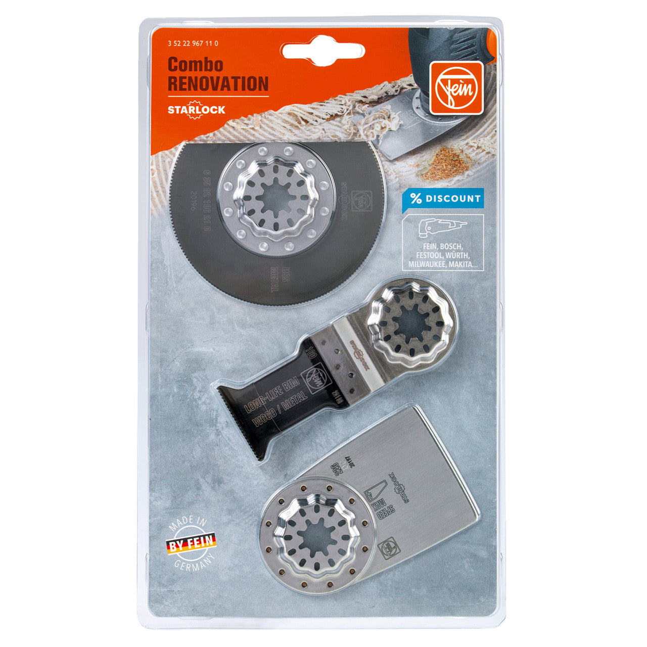 Fein 35222967110 Starlock Combo Renovation Set (3 Piece)