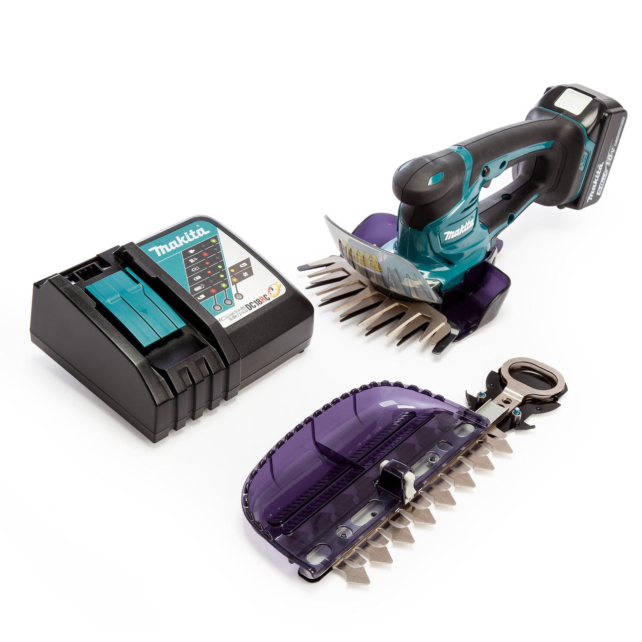 Makita 18V LXT Grass Shear with Hedge Trimmer Attachment 1 × 5.0Ah Bat DUM604RTX