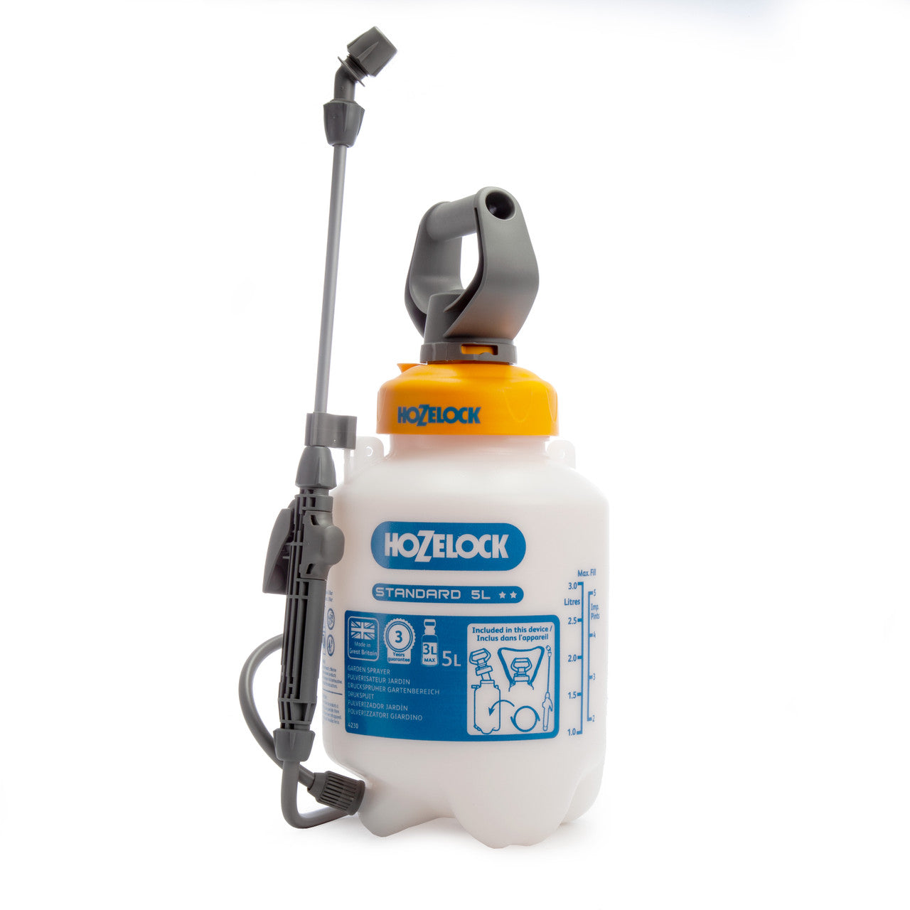 Hozelock Standard Pressure Sprayer 5 Litres Shoulder Strap & 20cm Lance 4230