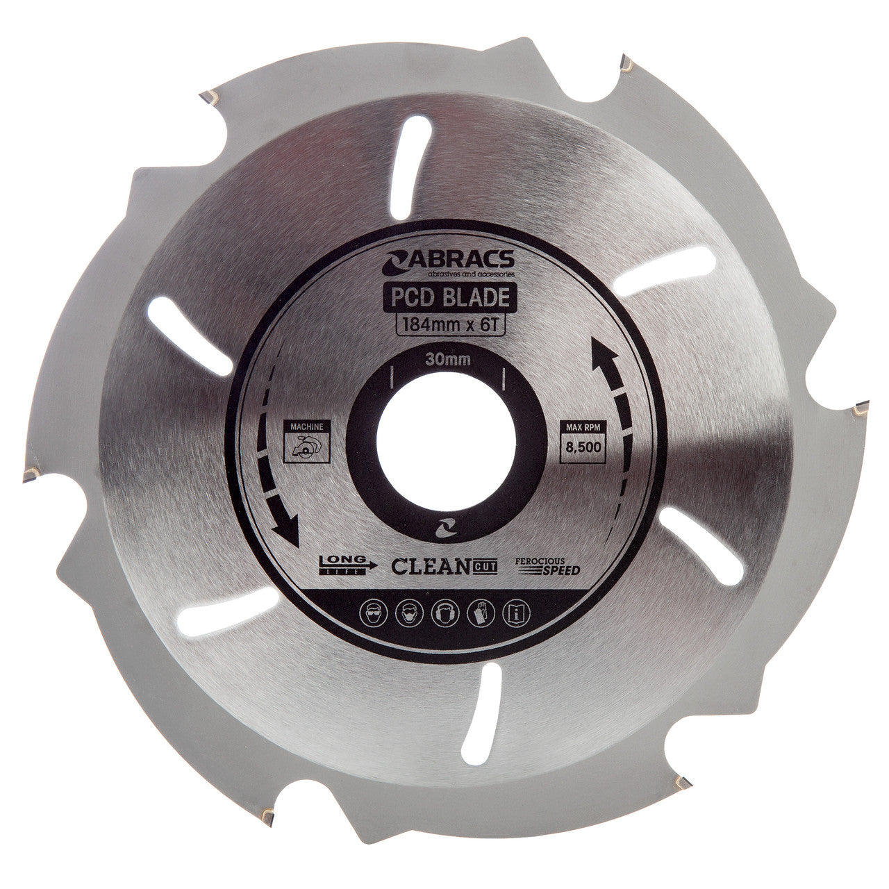 Abracs PDC Circular Saw Blade for Fibre Cement Board 184 x 30mm x 6T PCD1846