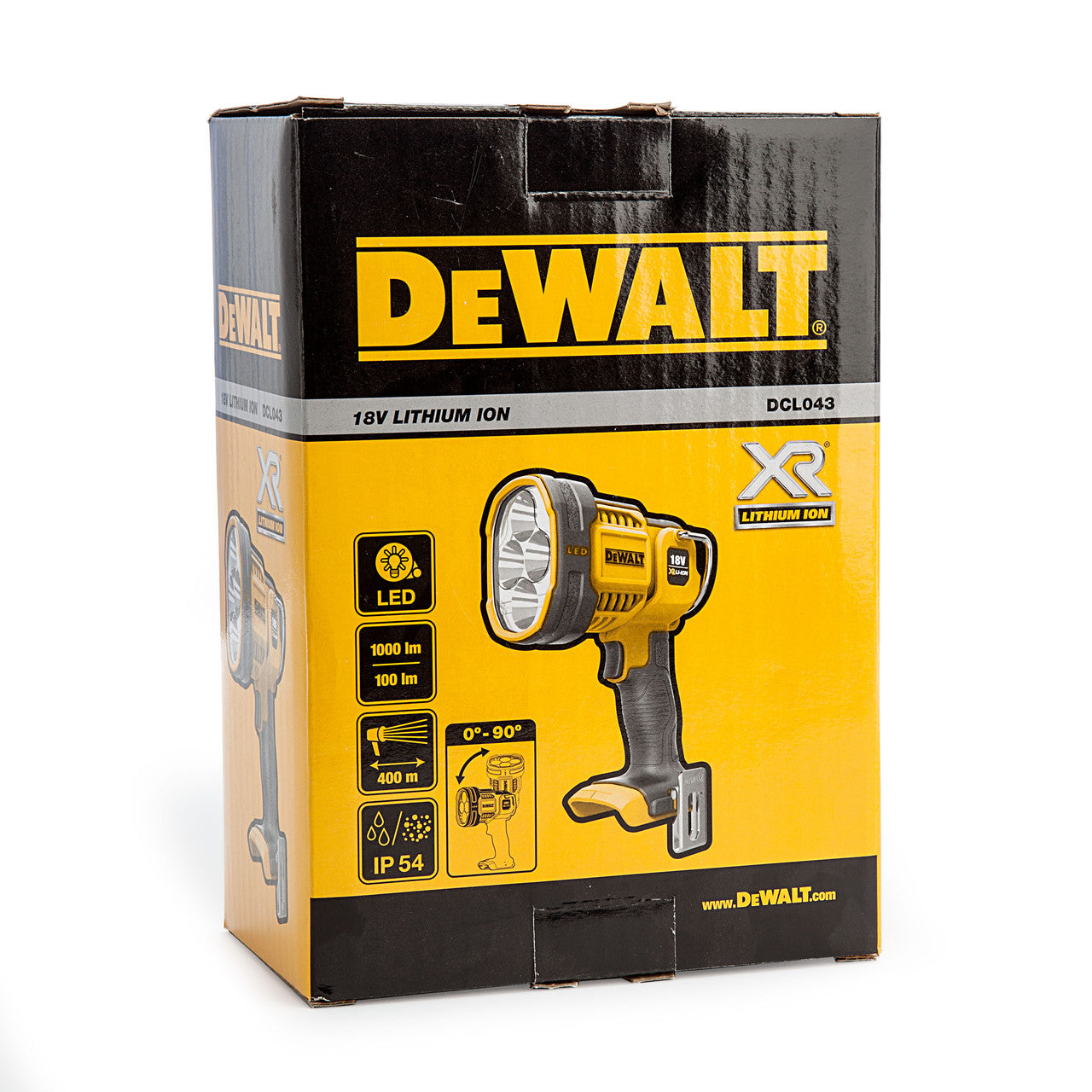 Dewalt 18V XR LED Cordless Spotlight Body Only 1000 lumens Distance 400m DCL043