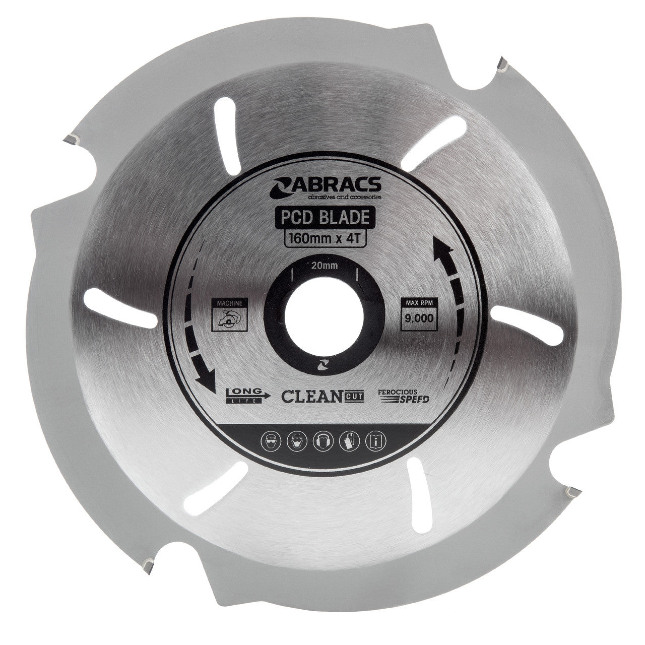 Abracs PDC Circular Saw Blade for Fibre Cement Board 160 x 20mm x 4T PCD1604