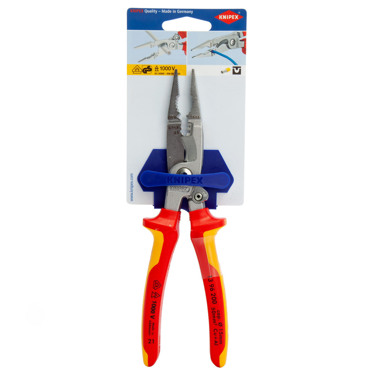 Knipex VDE Electrical Installation Pliers 1000V 200mm Six In One Multi 1396200SB