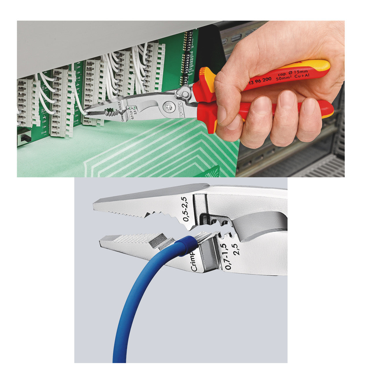 Knipex VDE Electrical Installation Pliers 1000V 200mm Six In One Multi 1396200SB