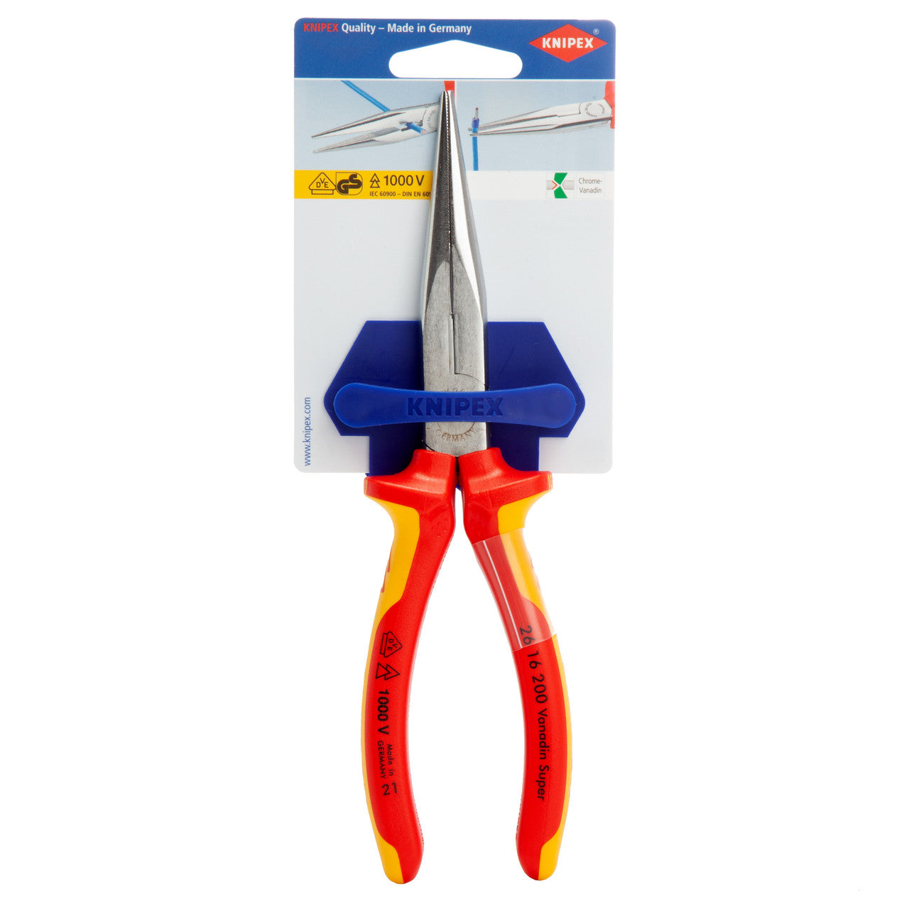 Knipex Snipe Nose Side Cutting Pliers VDE 1000V 200mm Cut Cap 3.2mm 2616200SB