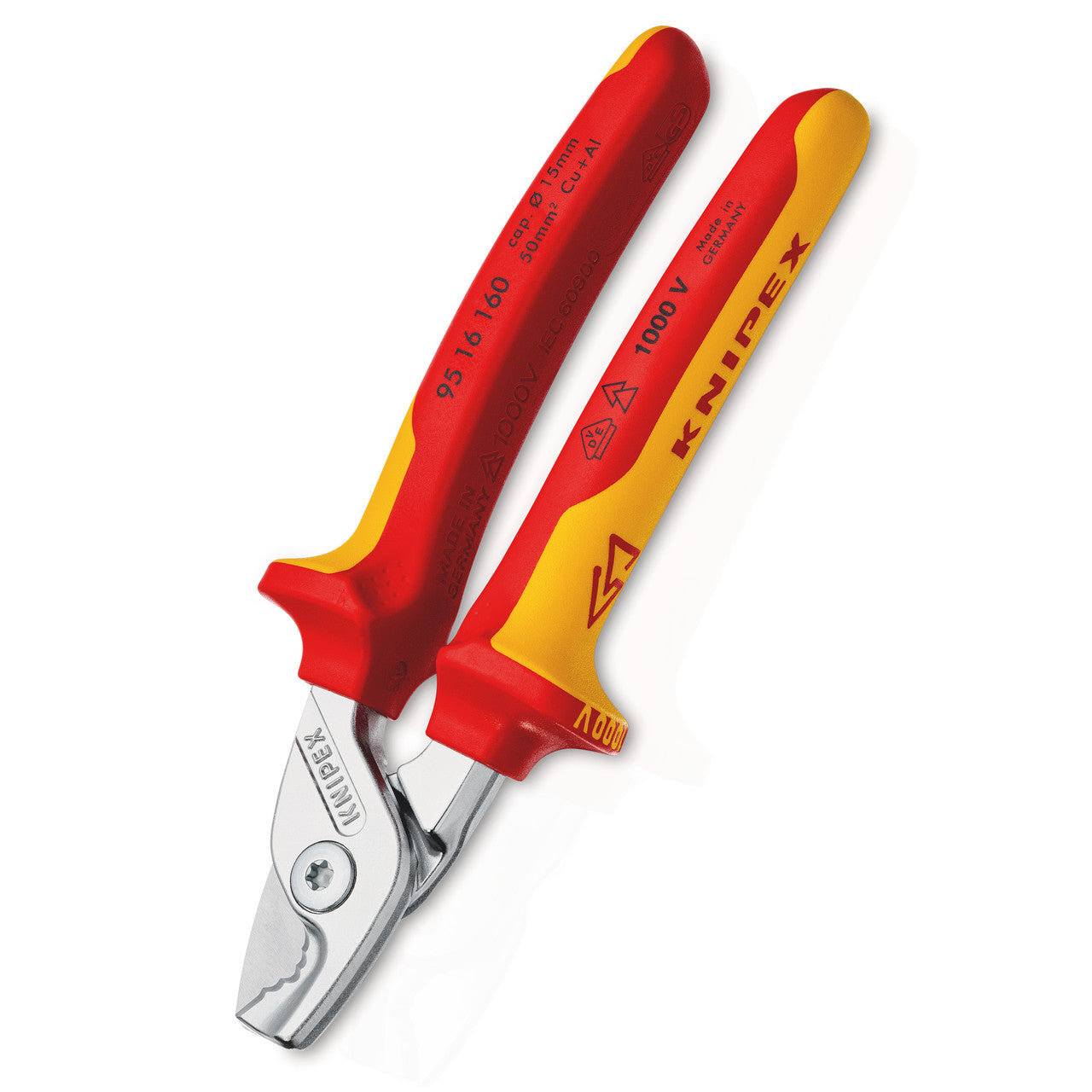 Knipex StepCut Cable Shears VDE 1000V 160mm Cuts 15 mm 50 mm² 9516160SB