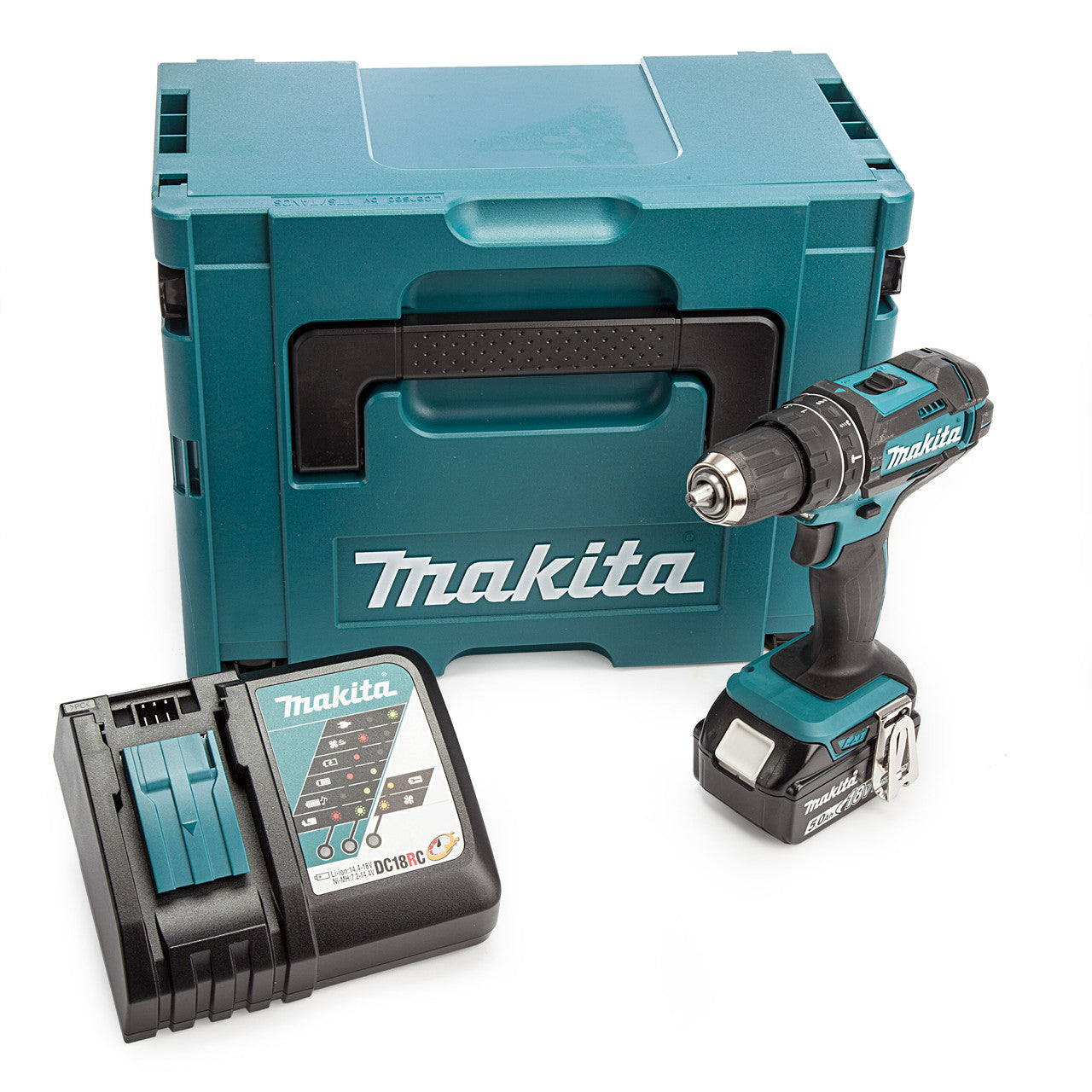 Makita 18V LXT Combi Drill 1 x 5.0Ah Battery Chuck 1.5 - 13mm DHP482RT1J