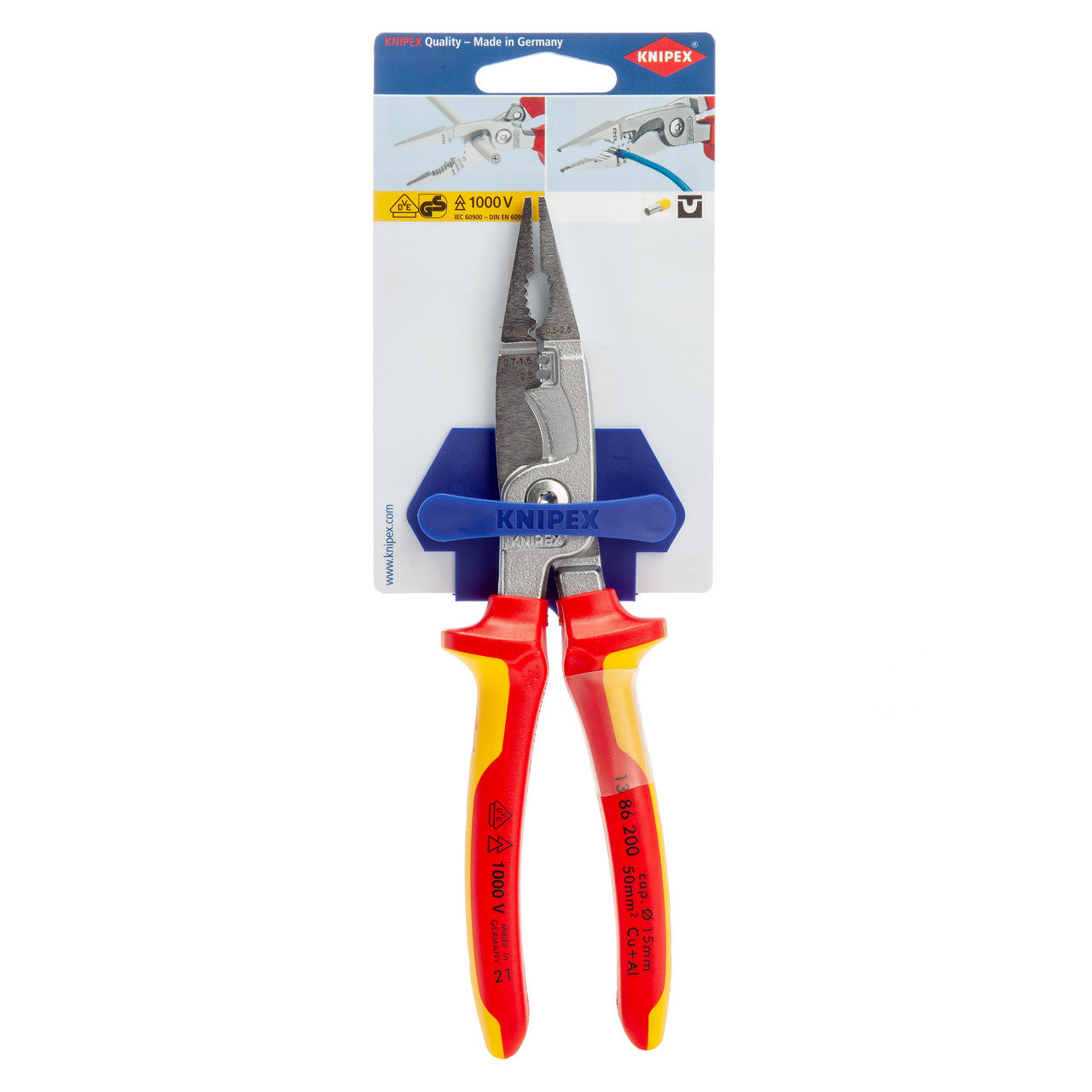 Knipex Electrical Installation Pliers VDE 1000V 200mm Chrome Plated 1386200SB