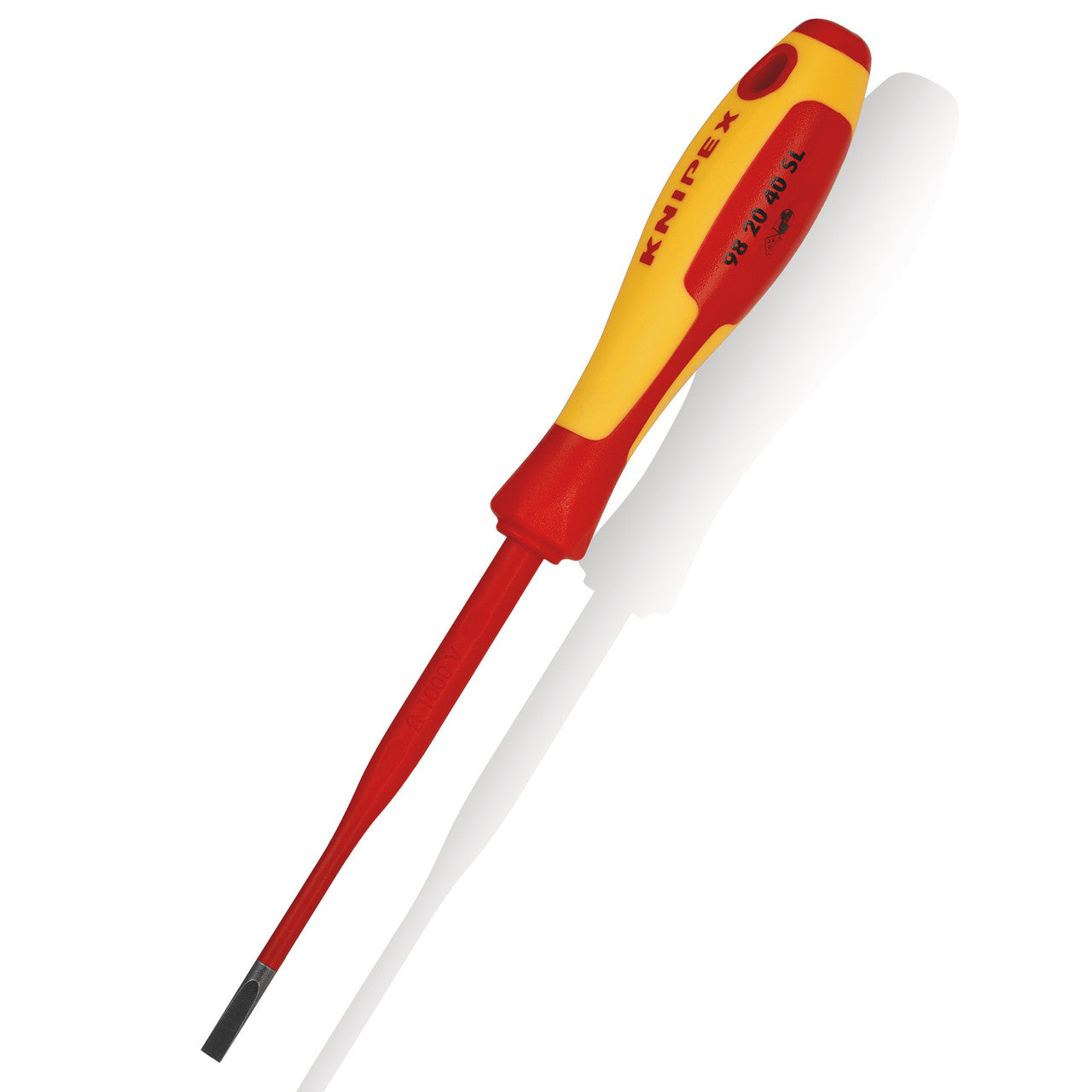 Knipex VDE Slim Slotted Screwdriver 1000V 4.0mm x 202mm Ergonomic 982040SL
